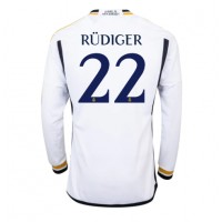 Camisa de Futebol Real Madrid Antonio Rudiger #22 Equipamento Principal 2023-24 Manga Comprida